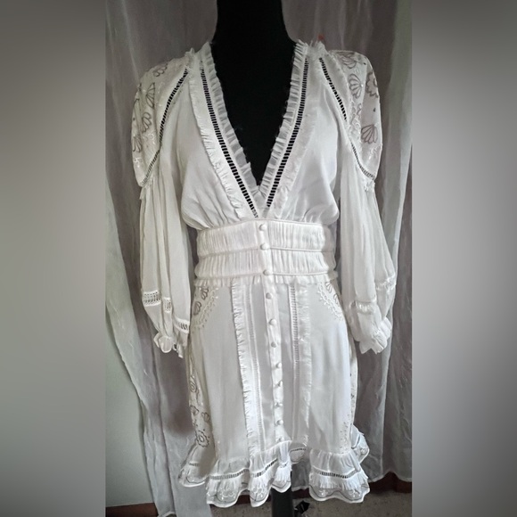 ASOS White Lace Trimmed Robe - Picture 1 of 9